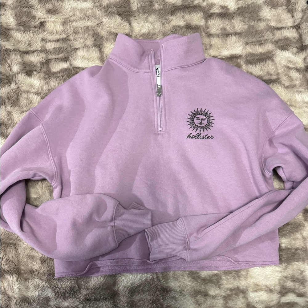 Hollister Lavender Half-Zip Pullover sweatshirt 🌞💜 - Picture 2 of 6